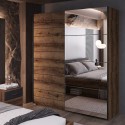 Armoire dressing chambre chêne 2 portes coulissantes miroir Ketou  Offre