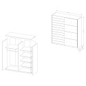 Armoire dressing chambre chêne 2 portes coulissantes miroir Ketou  Remises