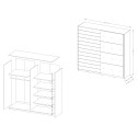 Armoire dressing 2 portes coulissantes miroir chêne foncé noir Otilie Remises