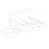 Tweepersoonsbed met opbergruimte en lattenbodem 160x200 cm in zwart en eiken Bayda Kortingen