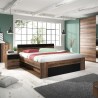 Tweepersoonsbed 180x200 cm met opbergruimte en lattenbodem eikenhout Tosny Verkoop