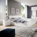 Tweepersoonsbed wit 160x200 cm met lattenbodem en opberglades Loix Verkoop
