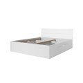 Tweepersoonsbed wit 160x200 cm met lattenbodem en opberglades Loix Aanbieding