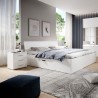 Lit double 180x200 tiroirs de rangement blanc sommier à lattes Eleyn Offre