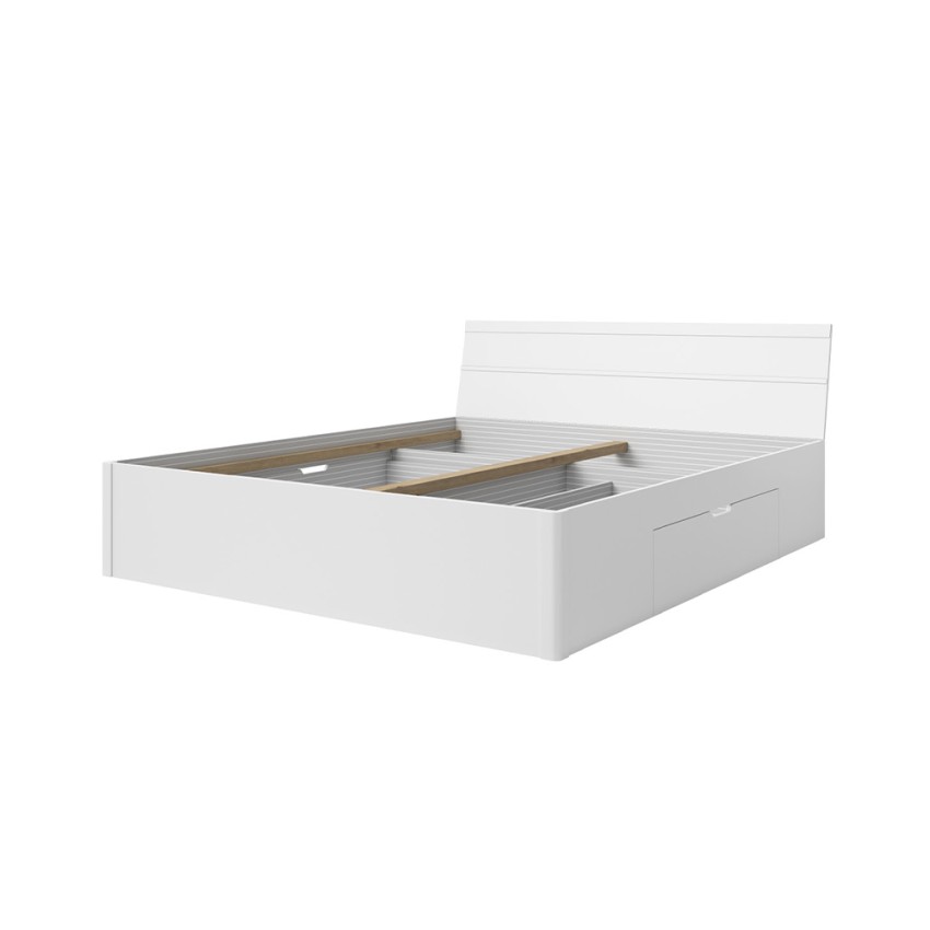 Tweepersoonsbed met opbergvakken en lattenbodem wit 180x200 cm Eleyn Aanbieding Tweepersoonsbed met opbergvakken en lattenbodem wit 180x200 cm Eleyn Aanbieding