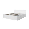 Lit double 180x200 tiroirs de rangement blanc sommier à lattes Eleyn Promotion