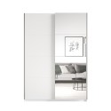 Armoire chambre blanche portes coulissantes miroir 120x61x210 Many Offre