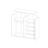 Armoire dressing 2 portes coulissantes miroir 200x60x210 blanc Mathea Réductions