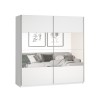 Armoire dressing 2 portes coulissantes miroir 200x60x210 blanc Mathea Promotion