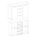 Commode noire chambre à coucher 4 tiroirs 2 portes 132x38x93 Lyssa Remises