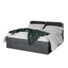 Zwart tweepersoonsbed 180x200 cm met opbergvakken en lattenbodem Horseg Aanbod