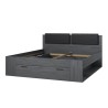 Zwart tweepersoonsbed 180x200 cm met opbergvakken en lattenbodem Horseg Aanbieding