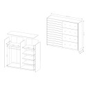 Armoire dressing miroir portes coulissantes 220x61x210 chêne foncé Wamin Réductions