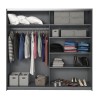 Armoire dressing miroir portes coulissantes 220x61x210 chêne foncé Wamin Offre