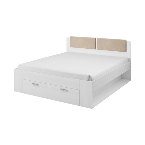 Tweepersoonsbed 160x200 cm met opbergruimte van licht eikenhout Lamonthe Aanbieding