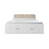 Tweepersoonsbed 160x200 cm met opbergruimte van licht eikenhout Lamonthe Korting
