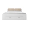 Wit tweepersoonsbed 180x200 cm met opberglade en lattenbodem Maddison Korting