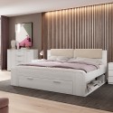 Wit tweepersoonsbed 180x200 cm met opberglade en lattenbodem Maddison Verkoop