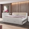 Wit tweepersoonsbed 180x200 cm met opberglade en lattenbodem Maddison Verkoop