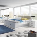 Wit tweepersoonsbed 180x200 cm met opberglade en lattenbodem Maddison Kortingen