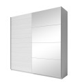 Armoire dressing blanc 2 portes coulissantes miroir 200x61x210 Dailie Promotion