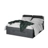 Tweepersoonsbed 160x200 cm donker eikenhout met lattenbodem en opberggedeelte Tiara Aanbod