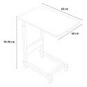 Table de canapé 40x60cm hauteur réglable 4 roues Endy 