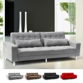 Canapé convertible 2-3 places clic-clac inclinable avec coussins Quarzo Promotion
