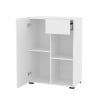 Commode de bureau blanche avec porte tiroir étagère 65x35x89cm Maelis Offre