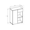 Commode de bureau blanche avec porte tiroir étagère 65x35x89cm Maelis Réductions