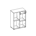 Commode de bureau blanche avec porte tiroir étagère 65x35x89cm Maelis Catalogue