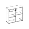 Commode basse tiroir porte 2 étagères blanc 90x35x89cm Habren Catalogue
