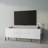 Wit modern design woonkamer tv-meubel met 2 deuren en 2 lades Kaveh Korting