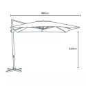 Parasol de jardin déporté carré 3m² à LED bars anti UV Paradise 