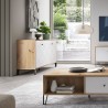 Buffet cuisine moderne 2 portes blanc bois salle à manger Agnes Vente