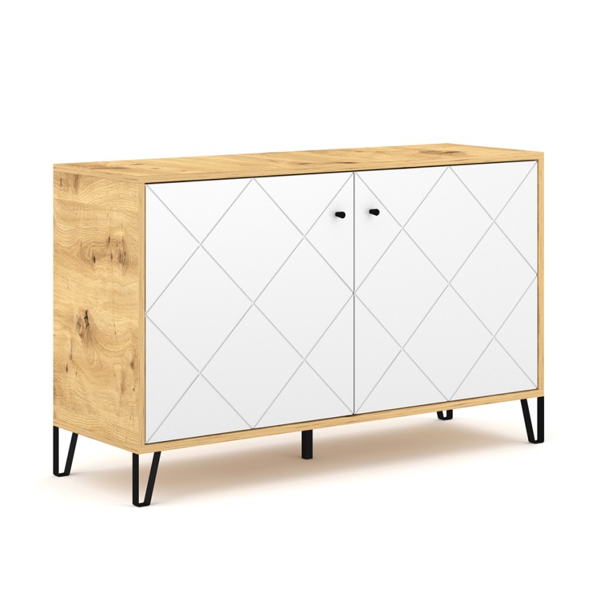 Buffet cuisine moderne 2 portes blanc bois salle à manger Agnes Promotion Buffet cuisine moderne 2 portes blanc bois salle à manger Agnes Promotion