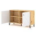 Buffet cuisine moderne 2 portes blanc bois salle à manger Agnes Remises