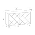 Buffet cuisine moderne 2 portes blanc bois salle à manger Agnes Catalogue