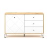 Buffet cuisine moderne 120cm bois chêne porte 3 tiroirs blanc Gwen Offre