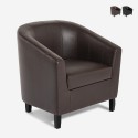 Fauteuil de salon en similicuir élégant et classique Cookie Promotion