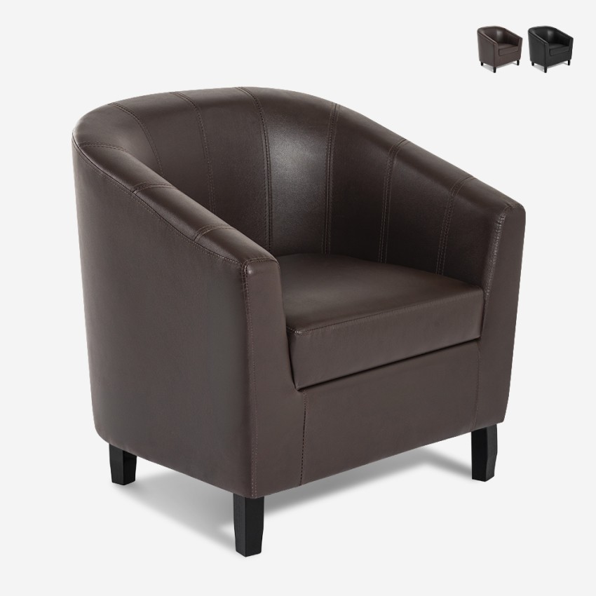Fauteuil de salon en similicuir élégant et classique Cookie Promotion