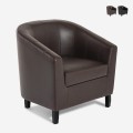 Fauteuil de salon en similicuir élégant et classique Cookie Promotion