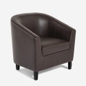 Fauteuil de salon en similicuir élégant et classique Cookie Réductions