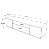 Meuble TV 180cm salon design moderne 3 portes blanc bois Nirrat Réductions