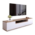 Meuble TV 180cm salon design moderne 3 portes blanc bois Nirrat Vente