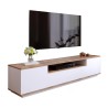 Meuble TV 180cm salon design moderne 3 portes blanc bois Nirrat Vente