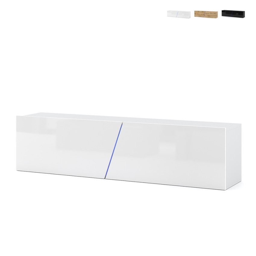 Hangend TV-meubel 160cm modern minimalistisch design met LED-licht Regat Aanbieding