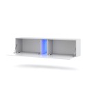 Meuble TV suspendu 160cm design minimaliste moderne lumière LED Regat Dimensions