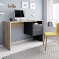 Bureau moderne noir en bois de chêne avec tiroir Aisa Promotion