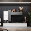 Ensemble mural salon design contemporain blanc gris Infinity 07 Promotion